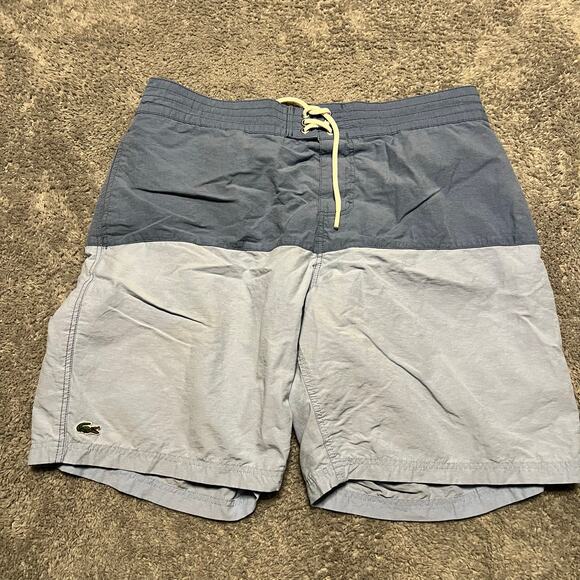 Lacoste Swim Trunks Shorts Mens Large Blue Performance - Picture 1 of 11